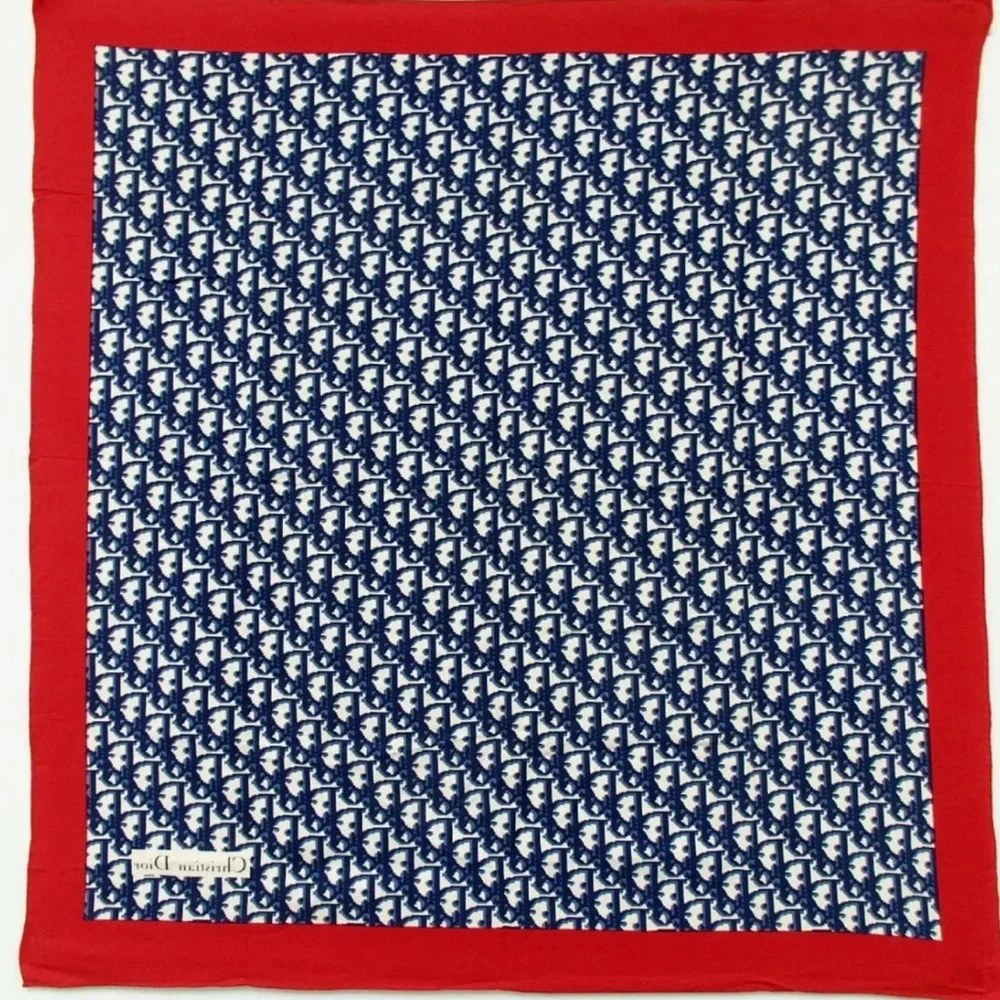 Authentic Christian Dior Vintage blue scarf silk